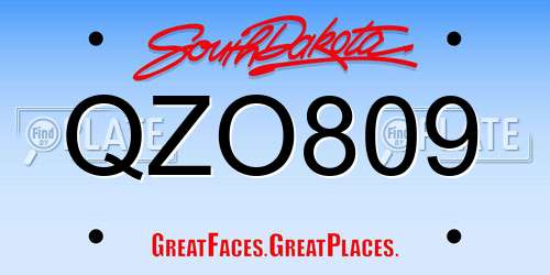 QZO809 South Dakota License Plate