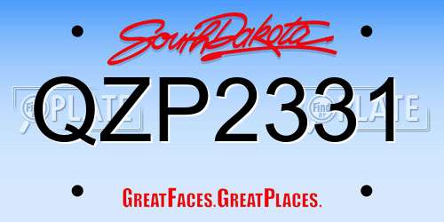 QZP2331 South Dakota License Plate