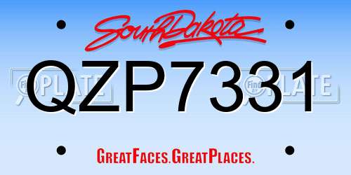 QZP7331 South Dakota License Plate