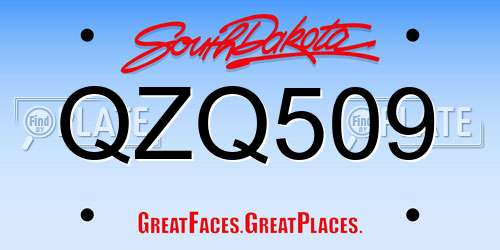 QZQ509 South Dakota License Plate