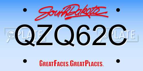QZQ62C South Dakota License Plate