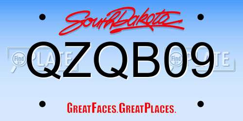 QZQB09 South Dakota License Plate