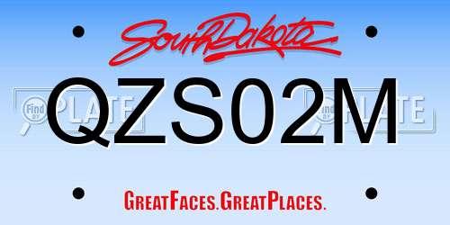 QZS02M South Dakota License Plate
