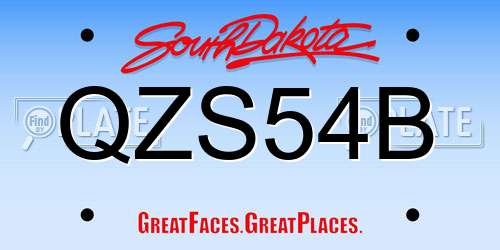 QZS54B South Dakota License Plate