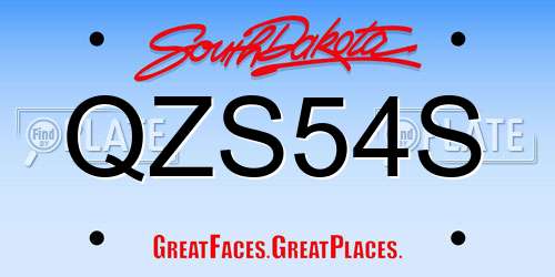 QZS54S South Dakota License Plate