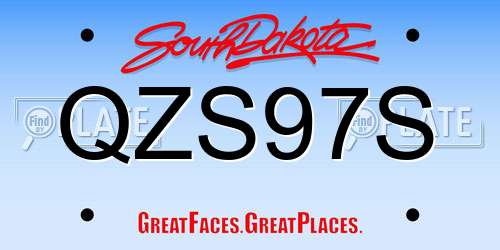 QZS97S South Dakota License Plate
