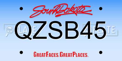 QZSB45 South Dakota License Plate