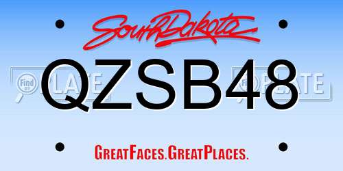 QZSB48 South Dakota License Plate