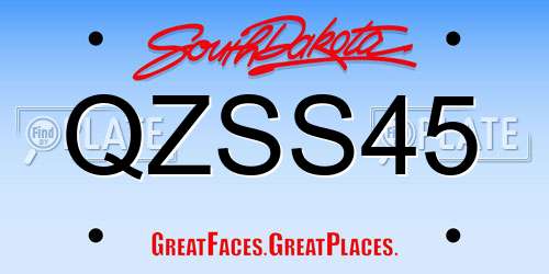 QZSS45 South Dakota License Plate