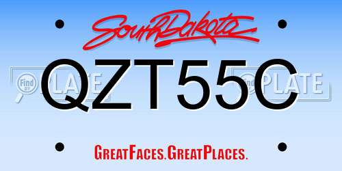 QZT55C South Dakota License Plate