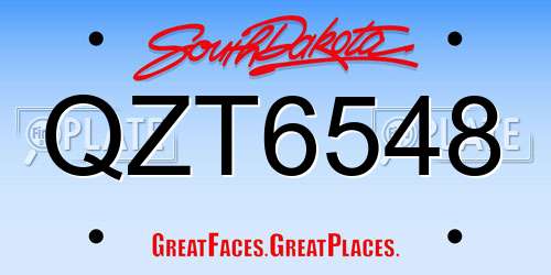 QZT6548 South Dakota License Plate