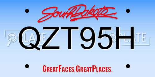 QZT95H South Dakota License Plate