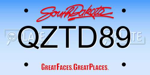 QZTD89 South Dakota License Plate