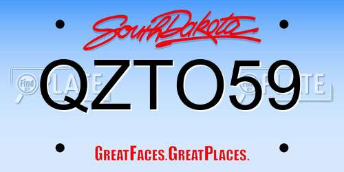 QZTO59 South Dakota License Plate