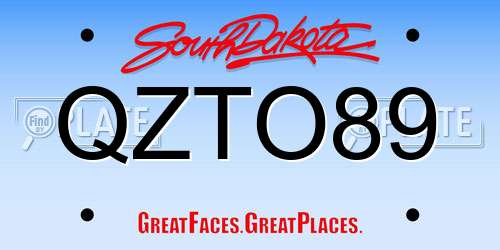 QZTO89 South Dakota License Plate