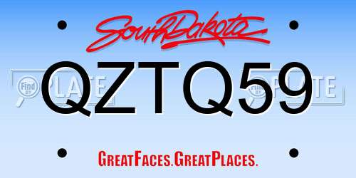 QZTQ59 South Dakota License Plate