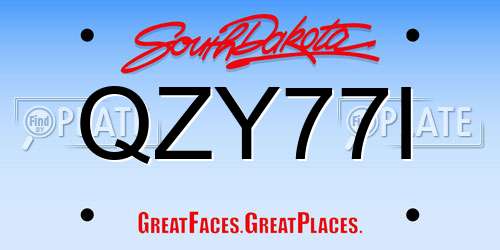 QZY77I South Dakota License Plate