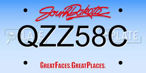 QZZ58C South Dakota License Plate