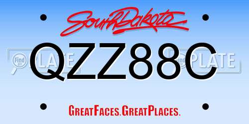 QZZ88C South Dakota License Plate