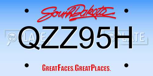 QZZ95H South Dakota License Plate