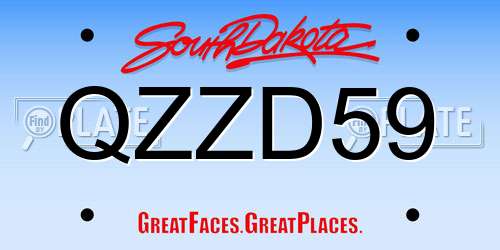 QZZD59 South Dakota License Plate