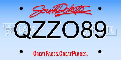 QZZO89 South Dakota License Plate