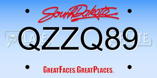 QZZQ89 South Dakota License Plate
