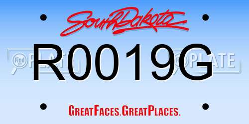 R0019G South Dakota License Plate