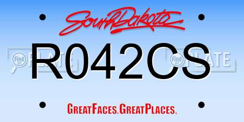 R042CS South Dakota License Plate