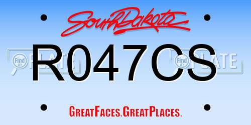 R047CS South Dakota License Plate