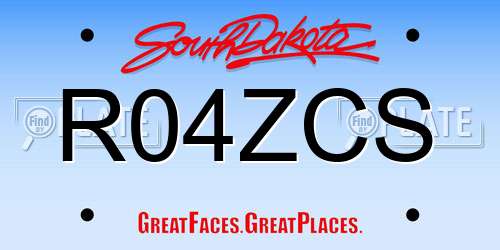 R04ZCS South Dakota License Plate