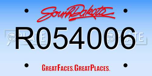 R054006 South Dakota License Plate