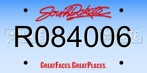 R084006 South Dakota License Plate