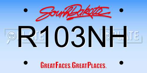R103NH South Dakota License Plate