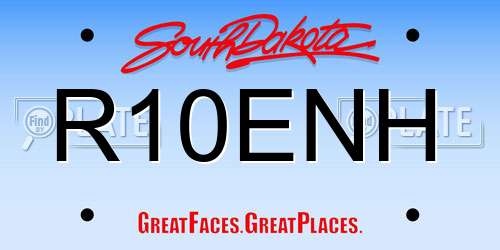 R10ENH South Dakota License Plate