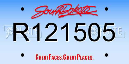R121505 South Dakota License Plate