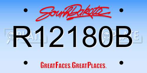 R12180B South Dakota License Plate
