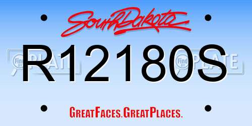 R12180S South Dakota License Plate
