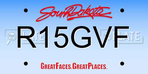 R15GVF South Dakota License Plate