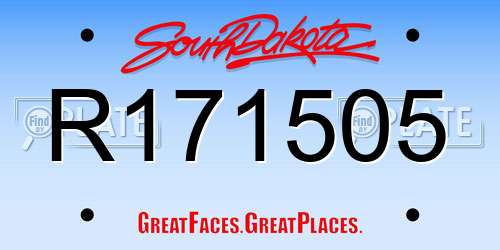 R171505 South Dakota License Plate