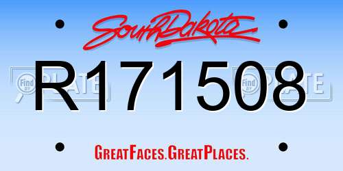 R171508 South Dakota License Plate