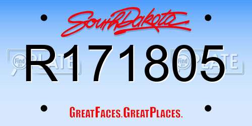 R171805 South Dakota License Plate