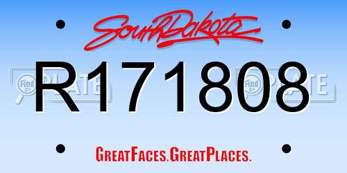R171808 South Dakota License Plate