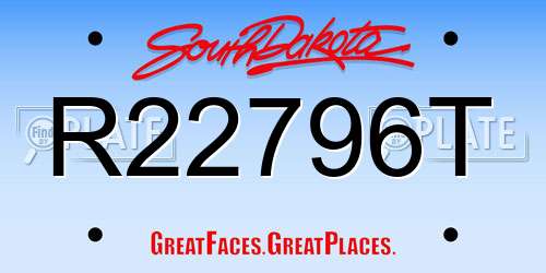 R22796T South Dakota License Plate