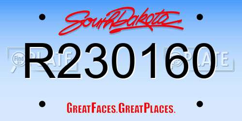 R230160 South Dakota License Plate