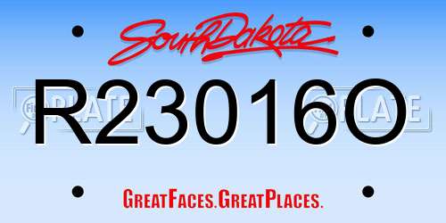 R23016O South Dakota License Plate