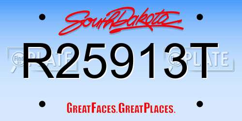 R25913T South Dakota License Plate