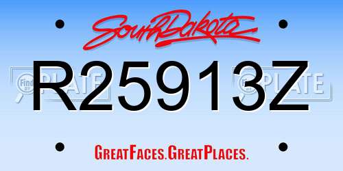 R25913Z South Dakota License Plate