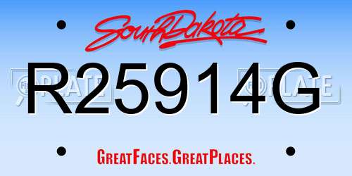 R25914G South Dakota License Plate