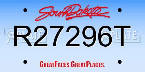 R27296T South Dakota License Plate
